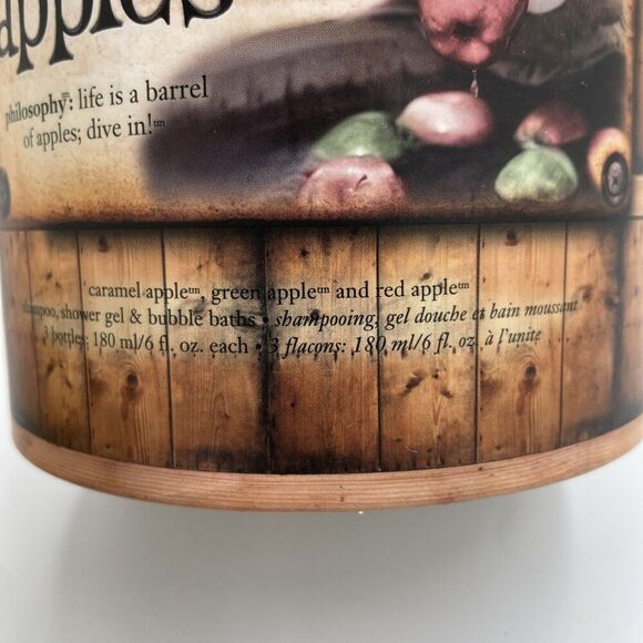 Philosophy Bobbing For Apples Gift Set Shower Gel Shampoo Bubble Bath 3 Bottles - Picture 11 of 13